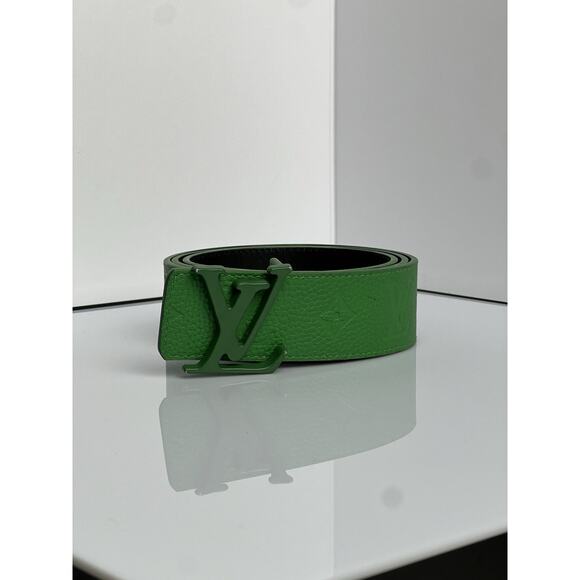 Louis Vuitton LV Initials Green Leather 40m Reversible Belt 36/90 M0582 - Picture 1 of 10